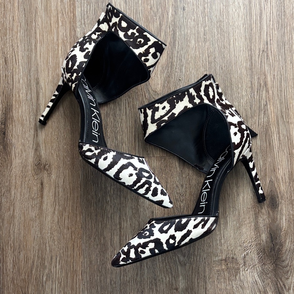 Calvin Klein Leopard-Pattern Pointed-Toe Heels - image 1